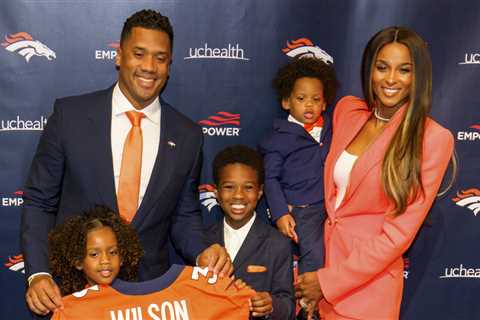 Russell Wilson is joined by Ciara and her kids as he is introduced to the Denver Broncos