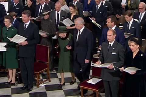 Queen proved Prince Andrew remains favourite child with gesture at Prince Philip service, says body ..