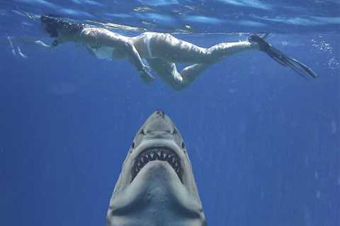 Davina McCall terrifies fans as she swims inches away from huge killer shark – but there’s a twist