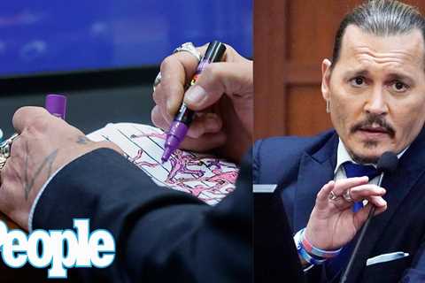 Johnny Depp Seen Drawing and Coloring Two Days in a Row During Amber Heard Defamation Trial | PEOPLE