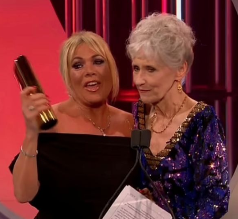 EastEnders’ Letitia Dean fights back tears as she reveals close family member’s death at British Soap Awards