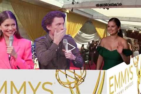 Zendaya & Tom Holland Meet Selena Gomez on the Emmys Red Carpet!