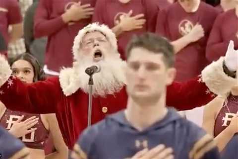 Santa’s rendition of national anthem at FSU game is full of Christmas cringe