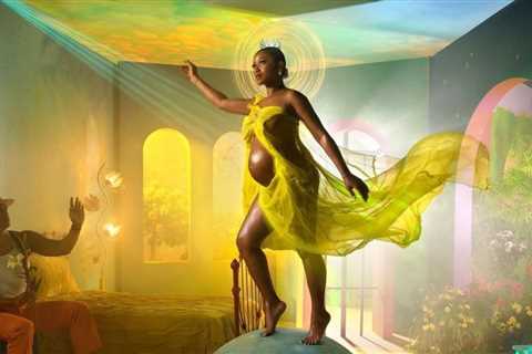Keke Palmer Glows in Yellow Fendi Dress for her Fine Art-Inspired Maternity Photo by David..