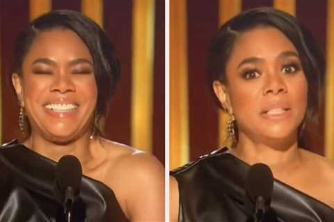 Regina Hall Was Fighting A Losing Battle Against A Teleprompter At The Golden Globes And..