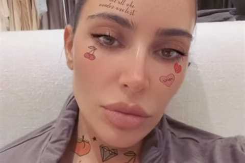 Kim Kardashian shows off intricate face & neck ‘tattoos’ in shocking new video after ex Kanye..