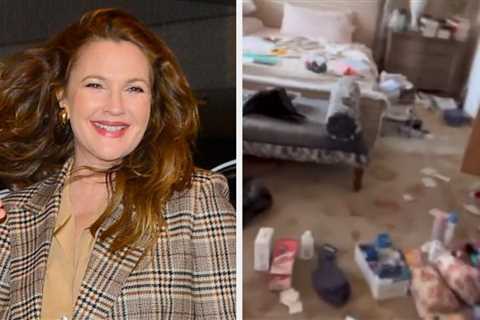 Drew Barrymore Shared A Drastic Before And After Video Of Her Messy Bedroom, And It's Extremely..