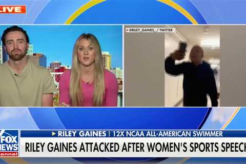 Riley Gaines threatens ‘legal action’ after being attacked by trans-rights activists during SF..