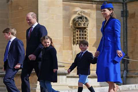Prince Louis clutches Kate Middleton’s hand as he joins royal family for first Easter service since ..