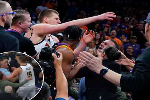 Nikola Jokic gets tech for shoving Suns owner Mat Ishbia in sideline tussle