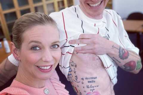 Rachel Riley fans make VERY rude joke as Countdown star posts pic with tattooed man pulling up his..
