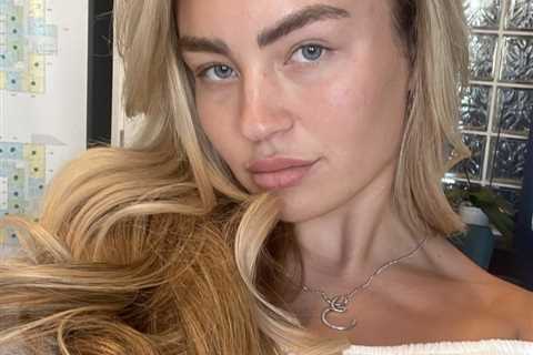 Towie star looks very different in rare make-up free snap after ditching lip fillers