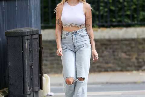 Lottie Moss goes braless in see-through top as she arrives to film Celebs Go Dating
