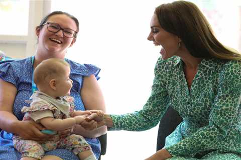 Watch hilarious moment adorable baby burps in front of Princess Kate – and her priceless reaction