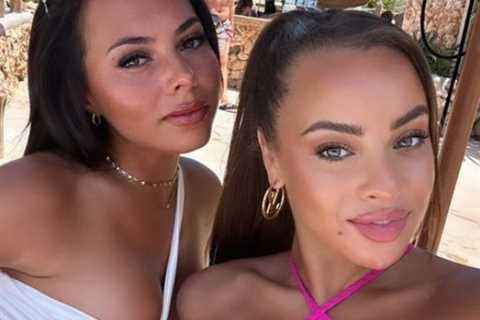 Paige Thorne strips to white bikini as she parties with Love Island co-star Danica Taylor in..