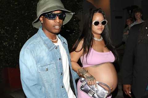Fashion Bomb Couple: Rihanna Wore a Pink SavageXFenty Xssential Bralette and Relaxed Pants Set on a ..
