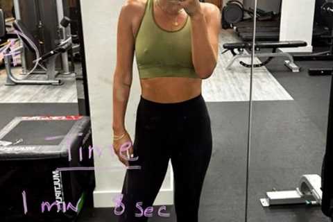 A Place in the Sun’s Danni Menzies works up a sweat in skintight gym wear in eye-popping mirror..