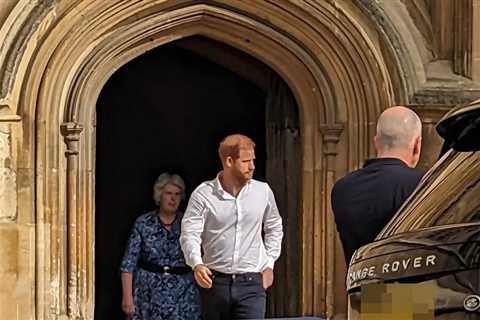 Harry seen in surprise visit to Windsor Castle on anniversary of Queen’s death after returning to..