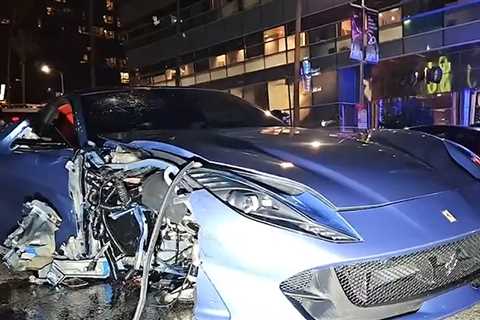 Michael B. Jordan Crashes His Ferrari into a Parked Kia in Hollywood