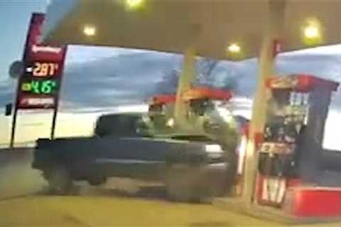 Truck Crashes Into Gas Station Pump, Fiery Explosion Caught on Video
