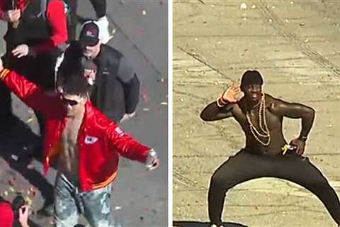 Chiefs' Willie Gay Dances Shirtless, Hops On Car During Super Bowl Parade