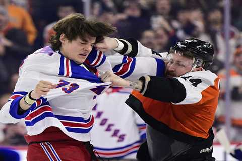Rangers’ Matt Rempe trades blows with Flyers’ Nicolas Deslauriers in old-school fight