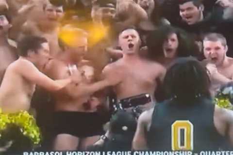 Oakland fans go viral for waxing nipples during Horizon League tourney