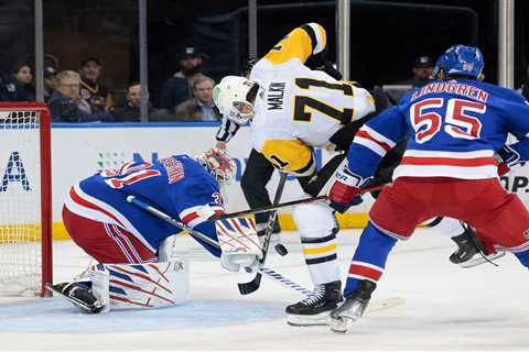 Rangers’ five-game winning streak snapped with loss to Penguins