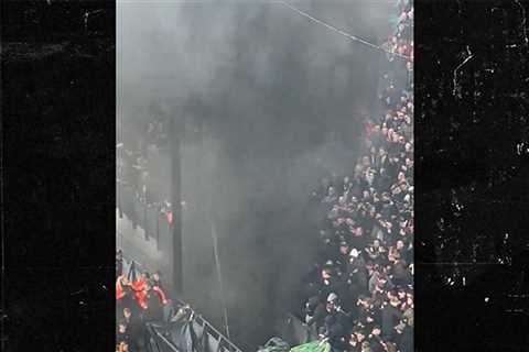 Fire Breaks Out Behind Goal During Dutch Final Soccer Game