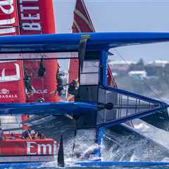 Horrifying video shows US sailing team members jump overboard as boat capsizes during practice..