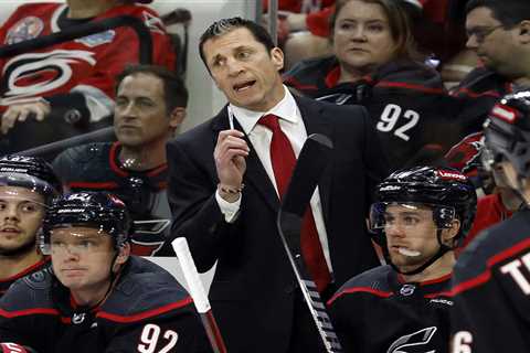 Hurricanes coach Rod Brind’Amour’s future suddenly in doubt ahead of Rangers series