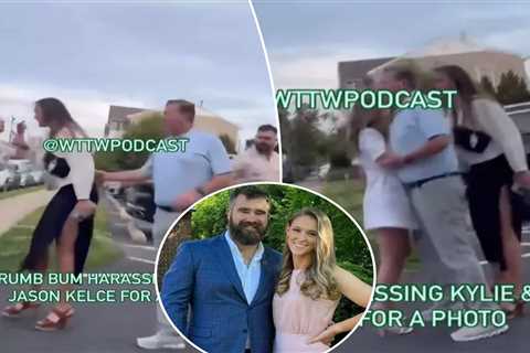 Heated Kylie Kelce gets in face of rude photo seeker who won’t take no for answer