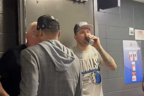 Luka Doncic’s NBA Finals celebration spoiled by Mavericks executive stealing his beer