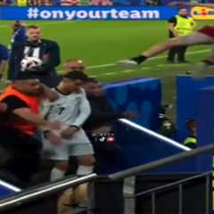 Cristiano Ronaldo narrowly misses being struck by flying fan in wild  Euro 2024 scene
