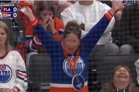 Oilers fan goes viral for cringe-worthy moment in Game 3 loss to Panthers in Stanley Cup Final