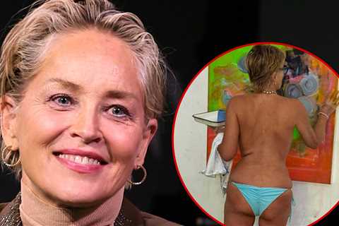 Sharon Stone Goes Nearly Naked For Painting Session, Cheeky IG Pic