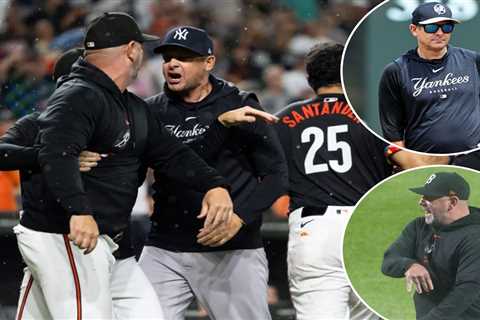 Yankees’ Aaron Boone had a conversation with Orioles’ Brandon Hyde after bench-clearing fracas
