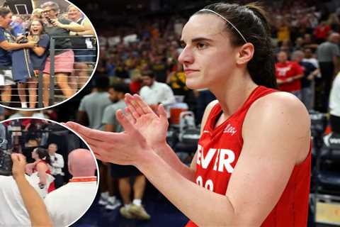 Caitlin Clark tosses her game sneakers to ecstatic young fan after Fever win