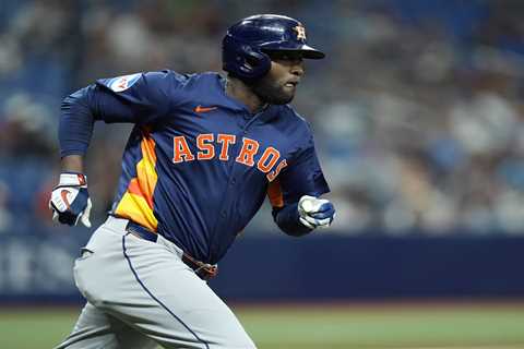 Astros’ Yordan Alvarez seemingly breaks Tropicana Field scoreboard with BP homer: ‘Not paying that..