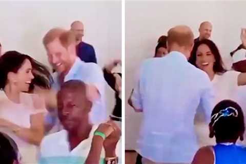 Prince Harry and Meghan Markle Dance Their Butts Off to Salsa Music in Colombia