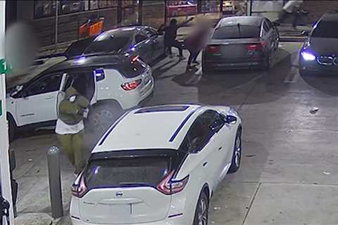 Gunmen Ambush Car at Gas Station in Horrifying Surveillance Footage