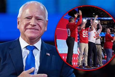 Tim Walz's Former Football Players Take Stage At Democratic National Convention