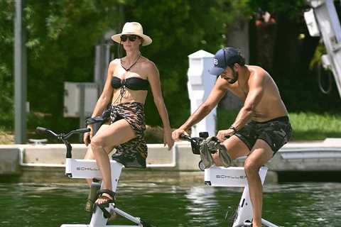 Gisele Bündchen, Joaquim Valente Go Water-Biking Past Tom Brady's Miami Home