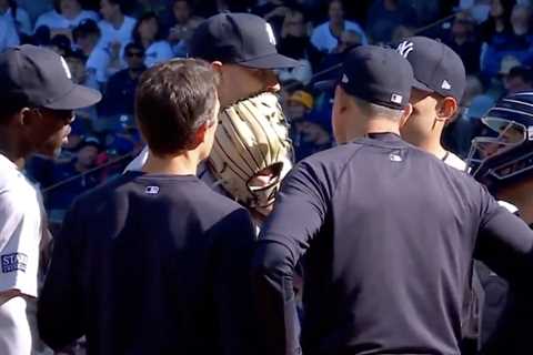 Jake Cousins exits Yankees outing after velocity dip in potential injury scare