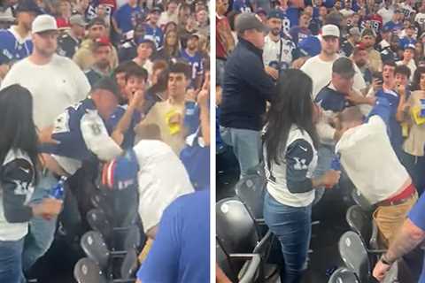 Cowboys Fan Pummels Giants Supporter In Violent Fistfight At MetLife Stadium