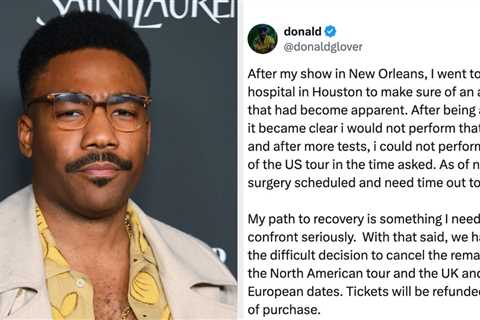 Donald Glover Canceled Childish Gambino Tour Following Hospitalization For An Undisclosed Ailment..