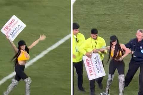 Donald Trump Supporter Runs On Field During Sunday Night Football