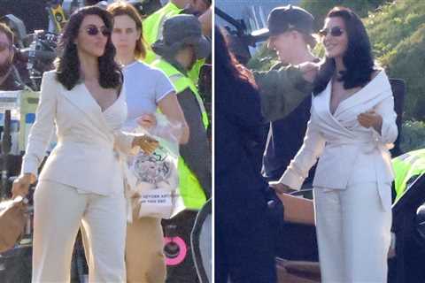 Kim Kardashian Matches White-Hot Suit & Ferrari for 'All's Fair' Scene