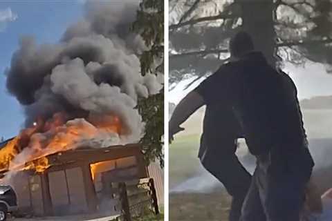 Ohio Woman Rescued From Basement Amid Massive Home Fire, Video Shows