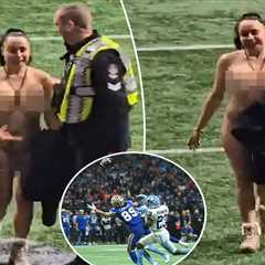 Streaker bares it all in insane Grey Cup scene